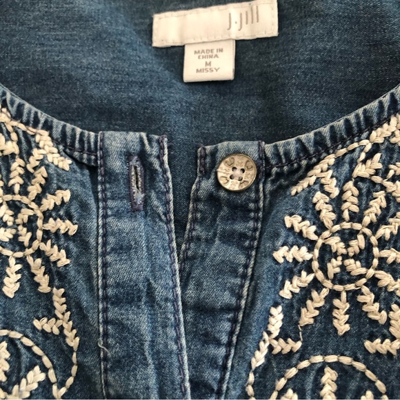 Casual chambray tunic dress by J.Jill in denim blue - Picture 5 of 5